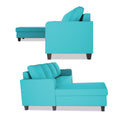 Chandler Plain L Shape 6 Seater Sofa Set Lhs (Aqua Blue)