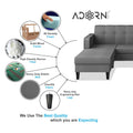 Rio Elegant L Shape 5 Seater Sofa Set (LHS) (Grey)