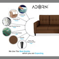 Adorn India Darcy L Shape 4 Seater Sofa Set (Brown) (3 Year Warranty)