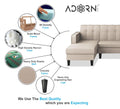 Rio Elegant L Shape 8 Seater Sofa Set with Center Table and 2 Ottoman Puffy (LHS) (Beige)