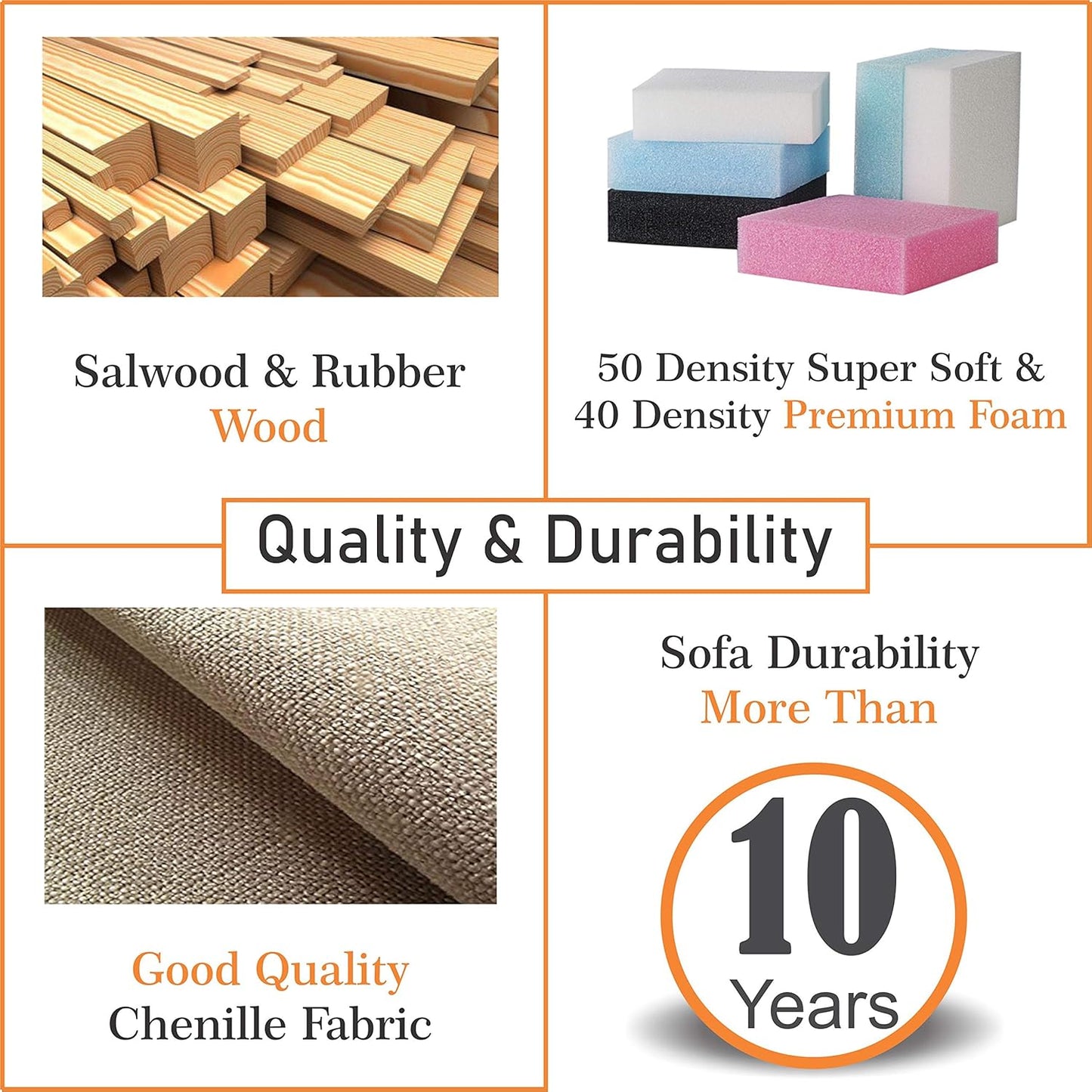 Adorn India Anigma 3 Seater Sofa (Brown)