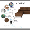 Darcy L Shape 5 Seater Sofa Set (LHS) (Brown)