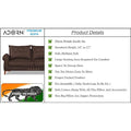 Adorn India Premium Jarvis 3 Seater Sofa (Leatherette Suede Fabric Color Brown)