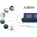 Adorn India Arden 4 Seater Rhombus Sofa Cum Bed 4 X 6 (Blue & Black) (3 Year Warranty)