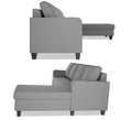 Chandler Plain L Shape 6 Seater Sofa Set RHS (Grey)