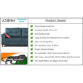 Adorn India Premium Aslaug 3 Seater Sofa (Leatherette Suede Fabric Colour Blue)