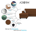 Adorn India Monteno L Shape 5 Seater Sofa Set LHS(Brown) (3 Year Warranty)