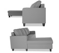 Chandler Plain L Shape 6 Seater Sofa Set Lhs (Grey)