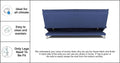 Adorn India Arden 4 Seater Plain Sofa Cum Bed 4 X 6 (Blue) (3 Year Warranty)
