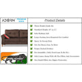 Adorn India Premium Aslaug 3 Seater Sofa (Leatherette Suede Fabric Colour Brown)