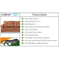 Adorn India Premium Aslaug 3 Seater Sofa (Leatherette Suede Fabric Colour Tan)