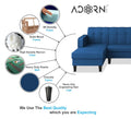 Rio Elegant L Shape 8 Seater Sofa Set with Center Table and 2 Ottoman Puffy (LHS) (Blue)