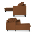 Chandler Plain L Shape 6 Seater Sofa Set Lhs (Brown)