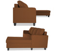 Chandler Plain L Shape 6 Seater Sofa Set RHS (Brown)