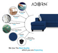 Adorn India Monteno L Shape 5 Seater Sofa Set LHS(Blue) (3 Year Warranty)