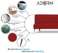 Adorn India Benjamin 3 Seater Sofa Cum Bed (Red) (3 Year Warranty)