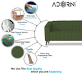 Adorn India Premium Laurel L Shape 6 Seater Sofa Set (RHS) (Green) (3 Year Warranty)