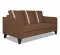 Adorn India Chandler Plus 3 Seater Sofa (Brown) (3 Year Warranty)
