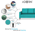 Adorn India Chandler Decent 3 Seater Sofa (Aqua Blue) (3 Year Warranty)