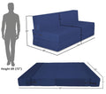 Adorn India Easy Three Seater Sofa Cum Bed Alyn 6'x 6' (Dark Blue)