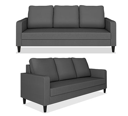 Adorn India Chandler Decent 3+1+1 5 Seater Sofa Set (Grey) - Wood