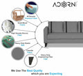 Adorn India Chandler Plus 3 Seater Sofa (Grey) (3 Year Warranty)