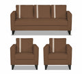 Adorn India Chandler Plus 3+1+1 5 Seater Sofa Set (Brown) (3 Year Warranty)