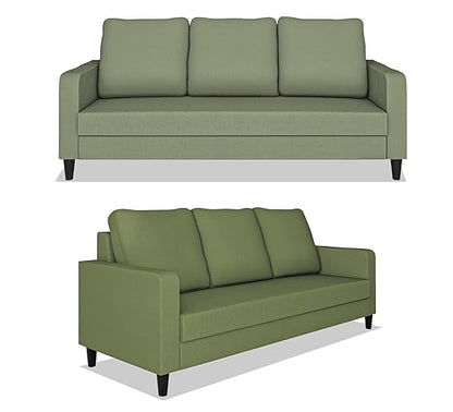 Adorn India Chandler Decent 3+1+1 5 Seater Sofa Set (Green) - Wood