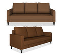 Adorn India Chandler Decent 3+1+1 5 Seater Sofa Set (Brown) (3 Year Warranty)