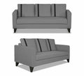 Adorn India Chandler Plus 3+1+1 5 Seater Sofa Set (Grey) (3 Year Warranty)