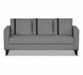 Adorn India Wood Chandler Plus 3 Seater Sofa (Grey), 3-Person Sofa