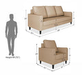 Adorn India Chandler Decent 3+1+1 5 Seater Sofa Set (Beige) (3 Year Warranty)