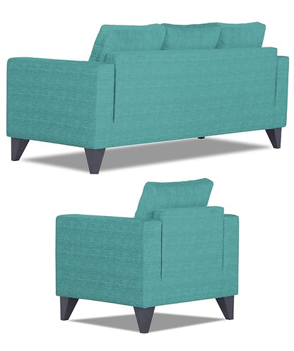 Adorn India Hallton Plain 3-1-1 Five Seater Sofa Set (Aqua Blue)