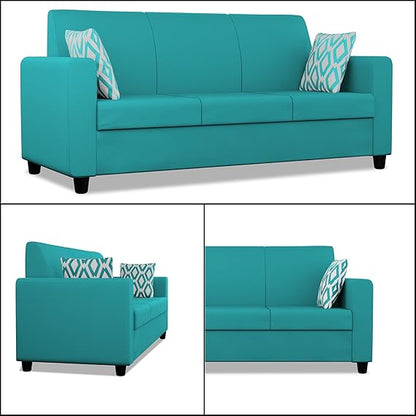 Adorn India Monteno 5 Seater 3-1-1 Sofa Set (Aqua Blue)