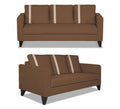 Adorn India Chandler Plus 3+1+1 5 Seater Sofa Set (Brown) (3 Year Warranty)