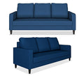 Adorn India Chandler Decent 3+1+1 5 Seater Sofa Set (Blue)(3 Year Warranty)