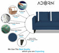 Adorn India Chandler Plus 3+2 5 Seater Sofa Set (Blue) (3 Year Warranty)