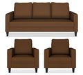 Adorn India Chandler Decent 3+1+1 5 Seater Sofa Set (Brown) (3 Year Warranty)
