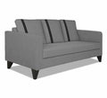 Adorn India Wood Chandler Plus 3 Seater Sofa (Grey), 3-Person Sofa