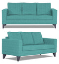 Adorn India Hallton Plain 3+1+1 5 Seater Sofa Set (Aqua Blue) (3 Year Warranty)