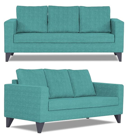 Adorn India Hallton Plain 3-1-1 Five Seater Sofa Set (Aqua Blue)