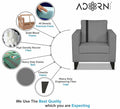 Adorn India Chandler Plus 1 Seater Sofa (Grey) (3 Year Warranty)