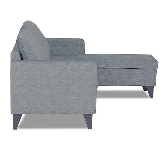 Adorn India Jonas Decent L Shape 5 Seater Sofa Set (Right Hand Side) (Grey)