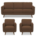 Adorn India Damian 3+1+1 5 Seater Sofa Set (Brown) (3 Year Warranty)