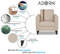 Adorn India Chandler Plus 1 Seater Sofa (Beige) (3 Year Warranty)
