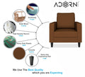 Adorn India Chandler Decent 1 Seater Sofa (Brown) (3 Year Warranty)