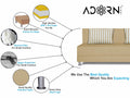 Adorn India Wood Easy Alyn Plus Stripes 4-Person Sofa Cum Bed (6X6) (Beige)