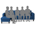 Rio Elegant L Shape 8 Seater Sofa Set with Center Table and 2 Ottoman Puffy (LHS) (Blue)