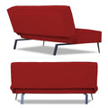 Adorn India Benjamin 3 Seater Sofa Cum Bed (Red) (3 Year Warranty)