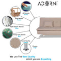 Adorn India Aspen Three Seater Sofa Cum Bed Single Tone Fabric (Beige) (3 Year Warranty)